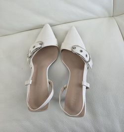 Women's Beige Leather Slingback Shoes,  Sizes 37, 38, 39