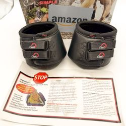 1 Pair of Cavallo Horse & Rider Simple Sole Hoof Boots, Size 3 Black Leather