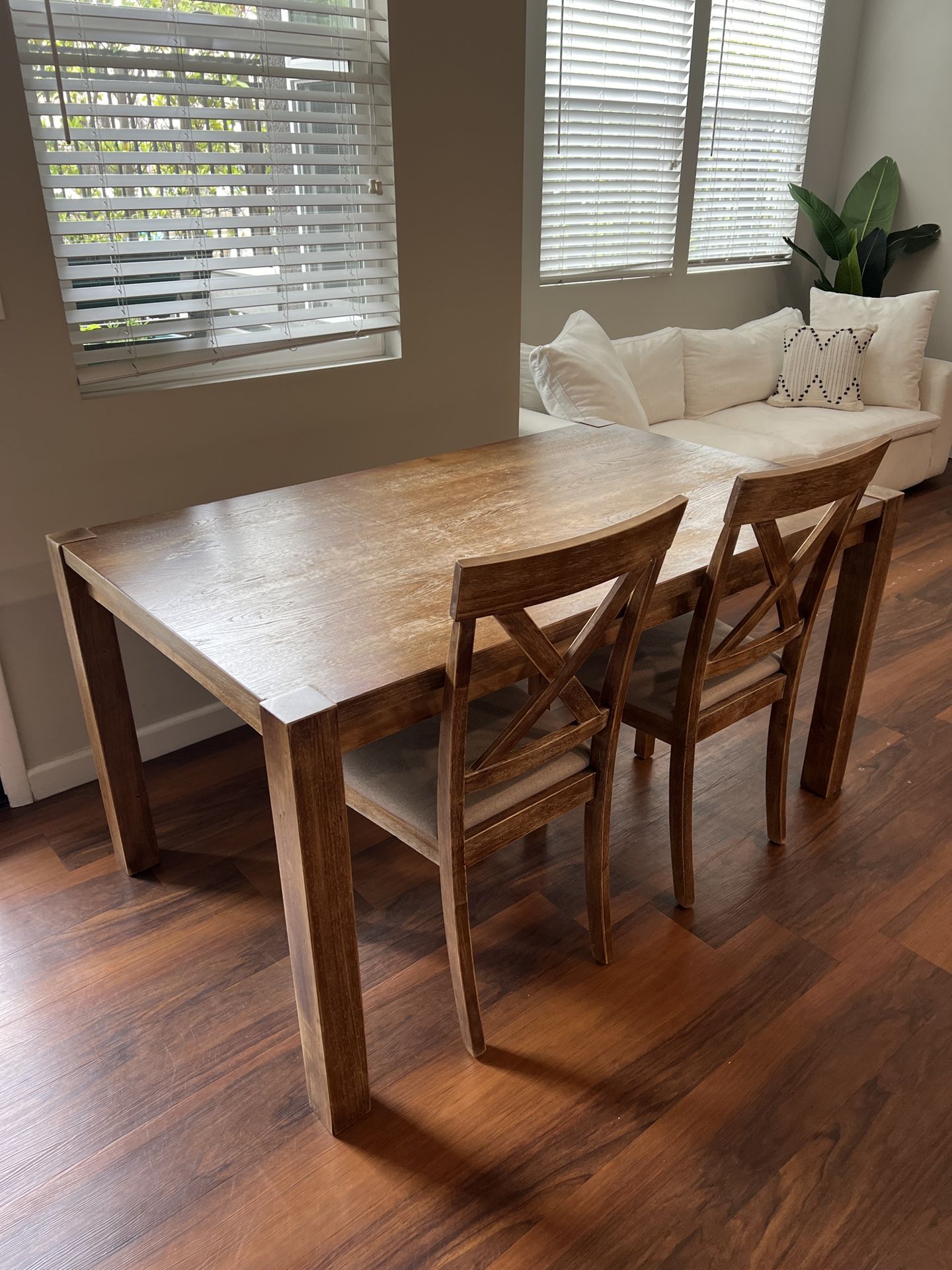 3-Piece Solid Wood Kitchen Table and Chairs