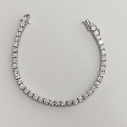 925 Sterling Silver Moissanite Diamond Tennis Bracelet 