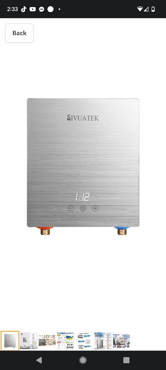 $85 SIVUATEK TANKLESS SMART CONTROL ELECTRIC WATER HEATER