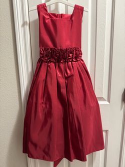 Girls Red Satin Formal Dress Size 8