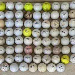 65 Practice Golf Balls – Mixed Brands (A/AA Grade • Practice Only)