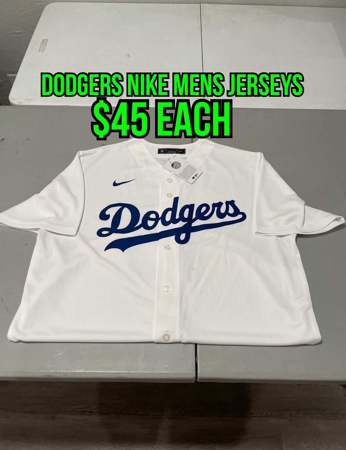 MLB Nike Los Angeles Dodgers White Mens Jerseys Size Small, Medium  And XL