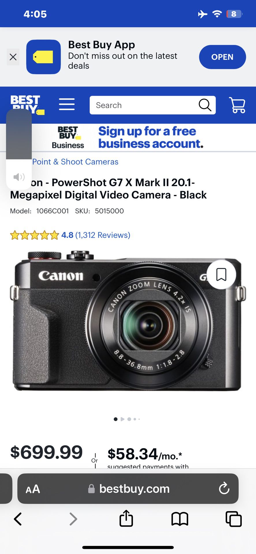 Canon G7x Mark ii Camera 