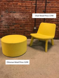 Bludot chair and circle ottoman