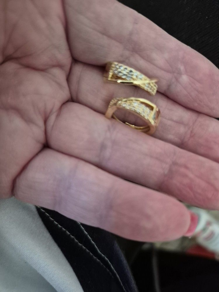 Gold Plated Cz Girls Earrings