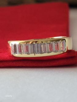 18K Solid Yellow Gold Cubic Zirconia Band Ring Size 11.5 Made in Italy/ Anillo de Banda de Oro con Circonitas Cúbicas! 👌🎁Post Tags:  14k 18k