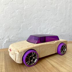 2019 Automoblox Wooden Toy Car Purple Vehicle