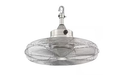 Calthorpe 20 in. Portable Brushed Nickel Ceiling Fan