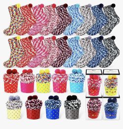 24 Pairs Valentine Gift Cupcake Socks for Women Fuzzy Socks DIY Winter Warm Sock Fluffy Slipper Socks
