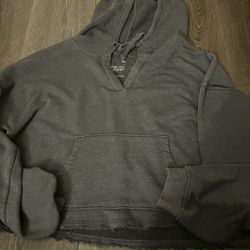 Grey Cropped Hoodie
