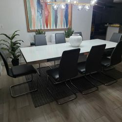 Dining Set 8 Chairs- 15 Pieces -Side Table Plants Picture Frame