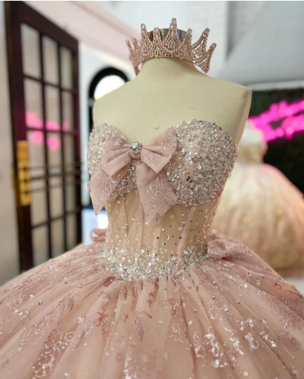 Light Pink/Champagne Sweetheart Quinceañera Dress