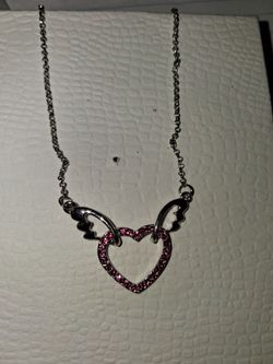 Silver Heart with Wings Pendant Necklace