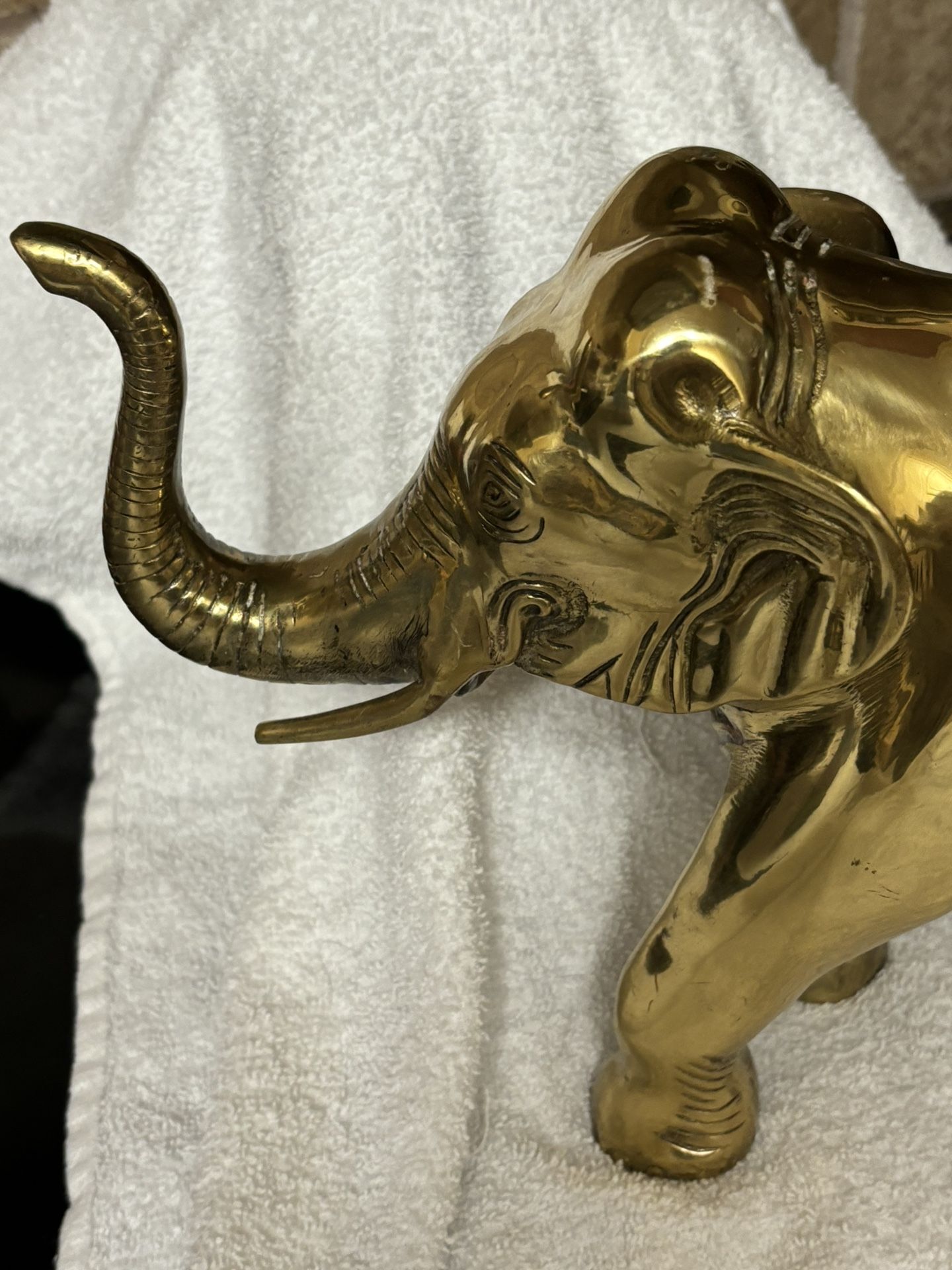 Vintage Solid Brass Elephant 