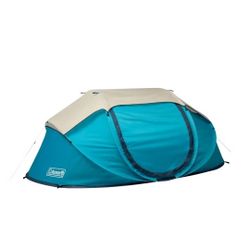 New Coleman Pop-Up Camping Tent 4 Person Blue