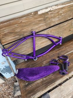 20 inch low rider bike frame seat pedals and grips parts