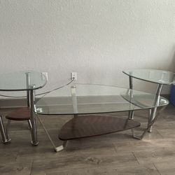 Modern Glass Coffee Table Set