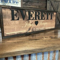 Custom Hand Made Wedding Or Anniversary Wooden Sign