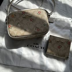 Coach Women’s Bags Purse Wallet Flower Print