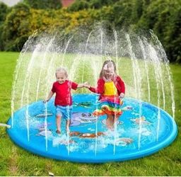 100CM/40inch Summer Outdoor Water Play Toy Dolphin Spray Mat Circular Spray Mat, Courtyard Water Play Mat ^