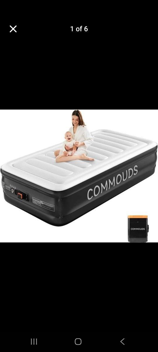 New Air Mattress with Built-in Battery Powered Removable Pump, 18" High Inflatable Mattress camping