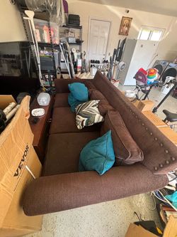 Brown Fabric Sofa