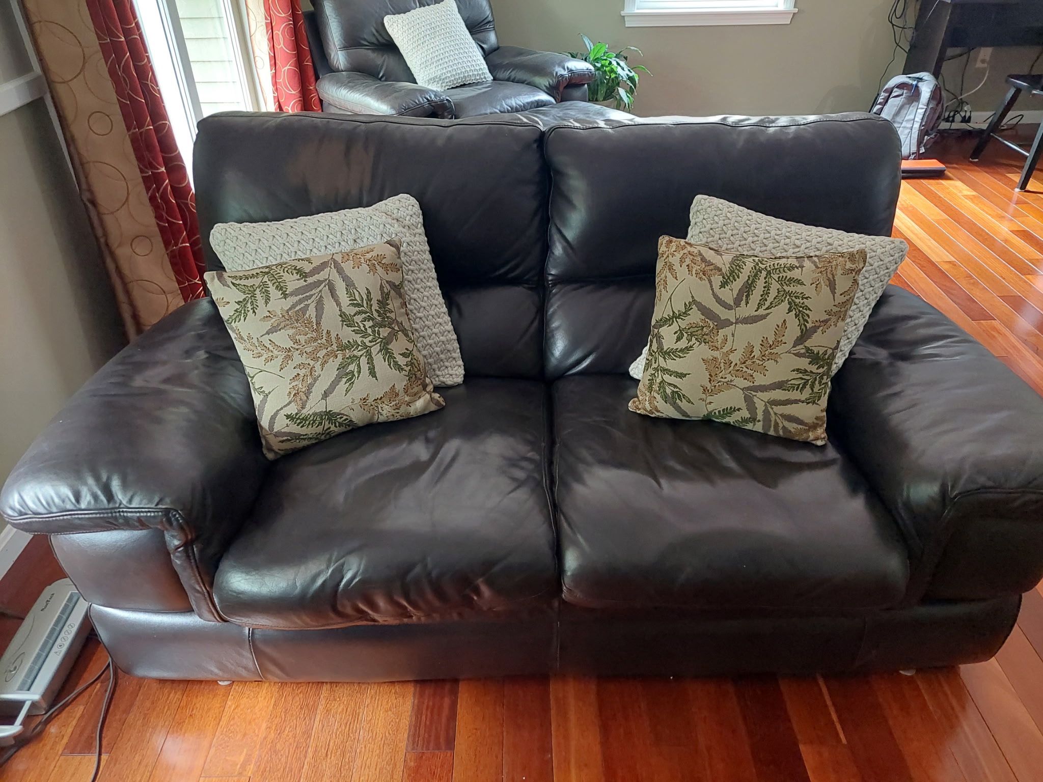 Brown Leather Love Seat