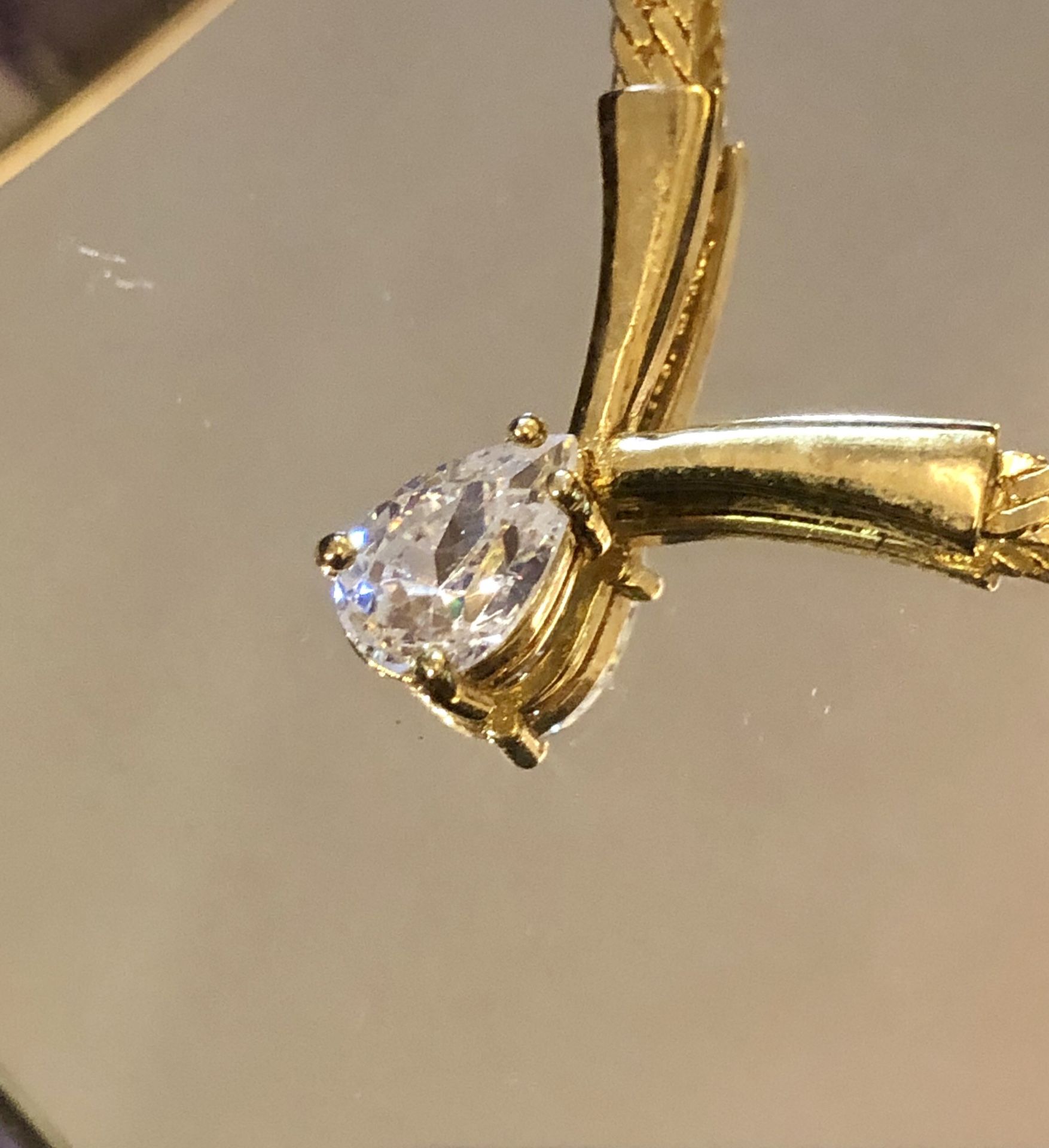 REDUCED: Monet Designer Gold And Diamond CZ Pendant