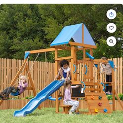 NIB Deluxe Wooden Swing set Playground