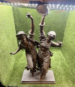 After Ernest Rancoulet Les Danseurs Basques Spelter Couple Sculpture 20.5in