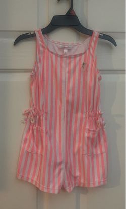Brand new Girls white & peach romper size 6X