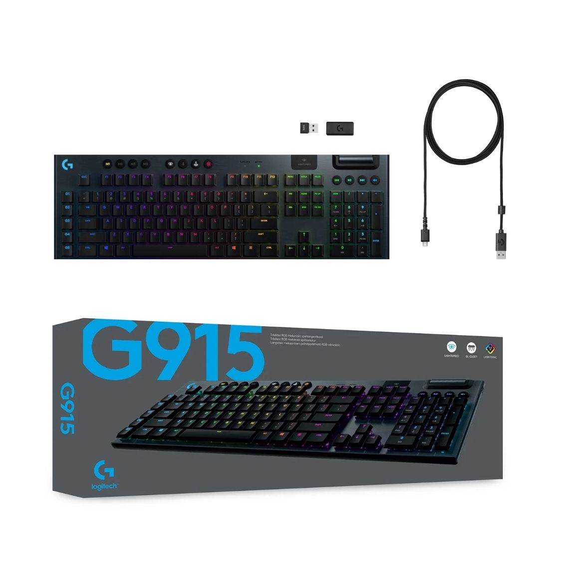 🔥NEW🔥 Logitech G915 LIGHTSPEED Wireless RGB Mechanical Gaming Keyboard-GL Clicky