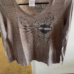Harley Davidson, Long Sleeve T-Shirt Large Woman