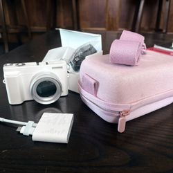 Brand New White Digital Camera With Accessories 