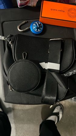 Black Pebbled Leather Crossbody Bag