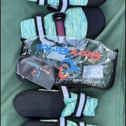 Bark Brite All Weather Neoprene Paw Protector Dog Boots with Reflective Straps (Turquoise Medium)