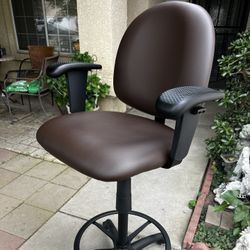 Brand New. Drafting chair. Vegan Leather. Sable (brown) color. $189