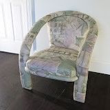 Vintage 1980s Postmodern Carsons Pop Lounge Chair With Pastel Floral Fabric