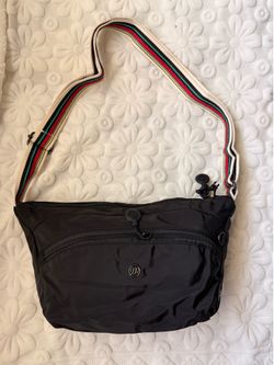 Lightweight Water-Resistant Thick Nylon Multi-Zip Crossbody Bag