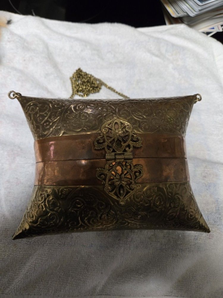 VINTAGE Brass And Copper Purse