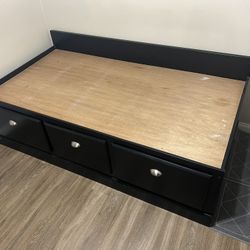 Twin bed frame with drawers