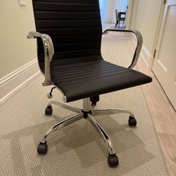Chrome & Leather Office Chair