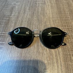 Ray Ban Polarized Round Unisex Sunglasses Black/Silver RB2447 901/58 49[]21 145