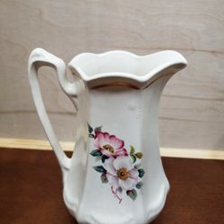 House of Webster Ceramic Briar Rose Footed Syrup Pitcher