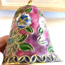 Vintage Cloisonné Enamel Floral Bell 