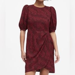 Banana Republic Red Black Leopard Dress