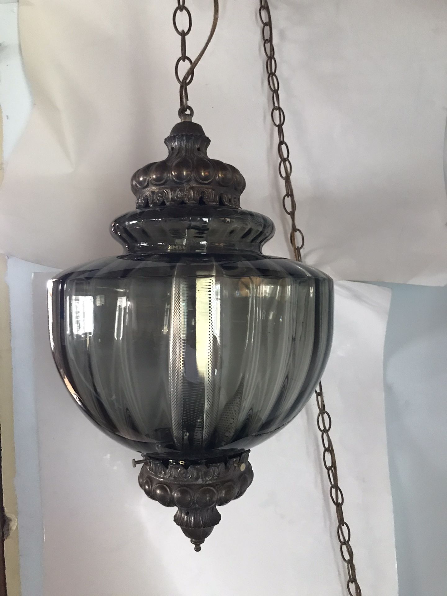 Antique vintage ceiling glass lamp chandelier electric fixture