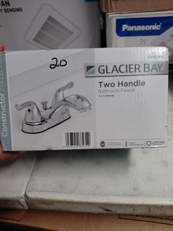 Glacier bay bathroom sink faucet with drain in chrome